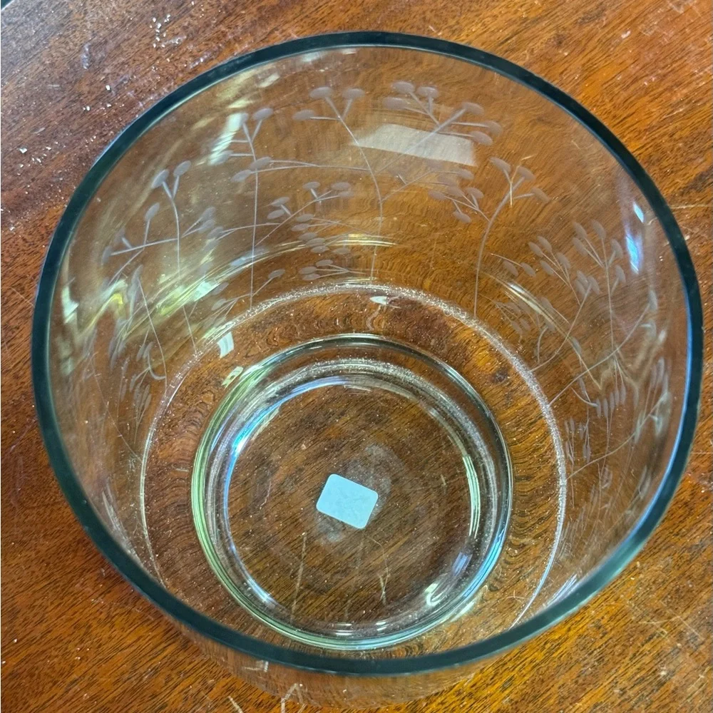 Crate & Barrel Spin Glass Hurricane Candle Holder/Vase